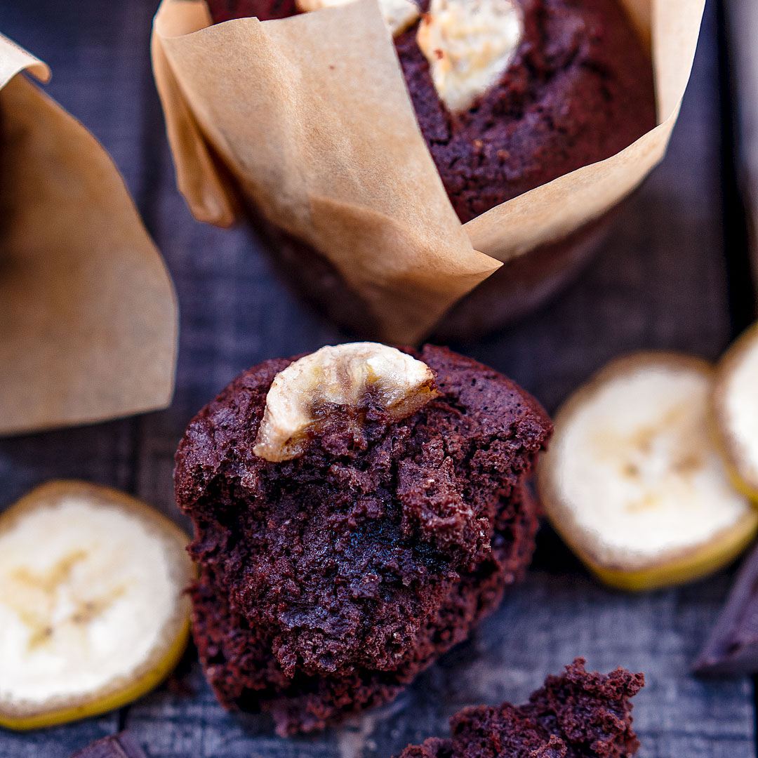 Glutenfreier Schokoladen Bananen Muffin | Soulfood LowCarberia