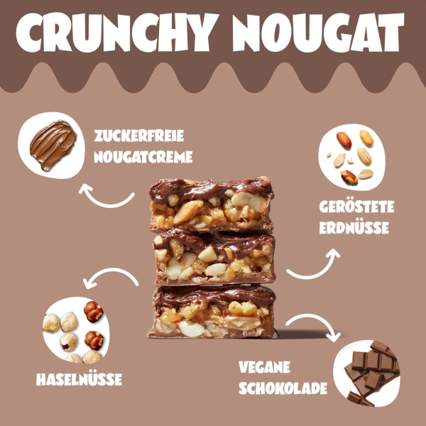 Crunchy Nougat Ahead Low Sugar Riegel