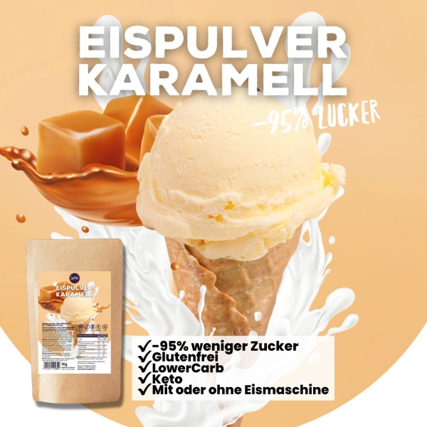 Eispulver Karamell von Soulfood LowCarberia 90g - 400g Eiscreme