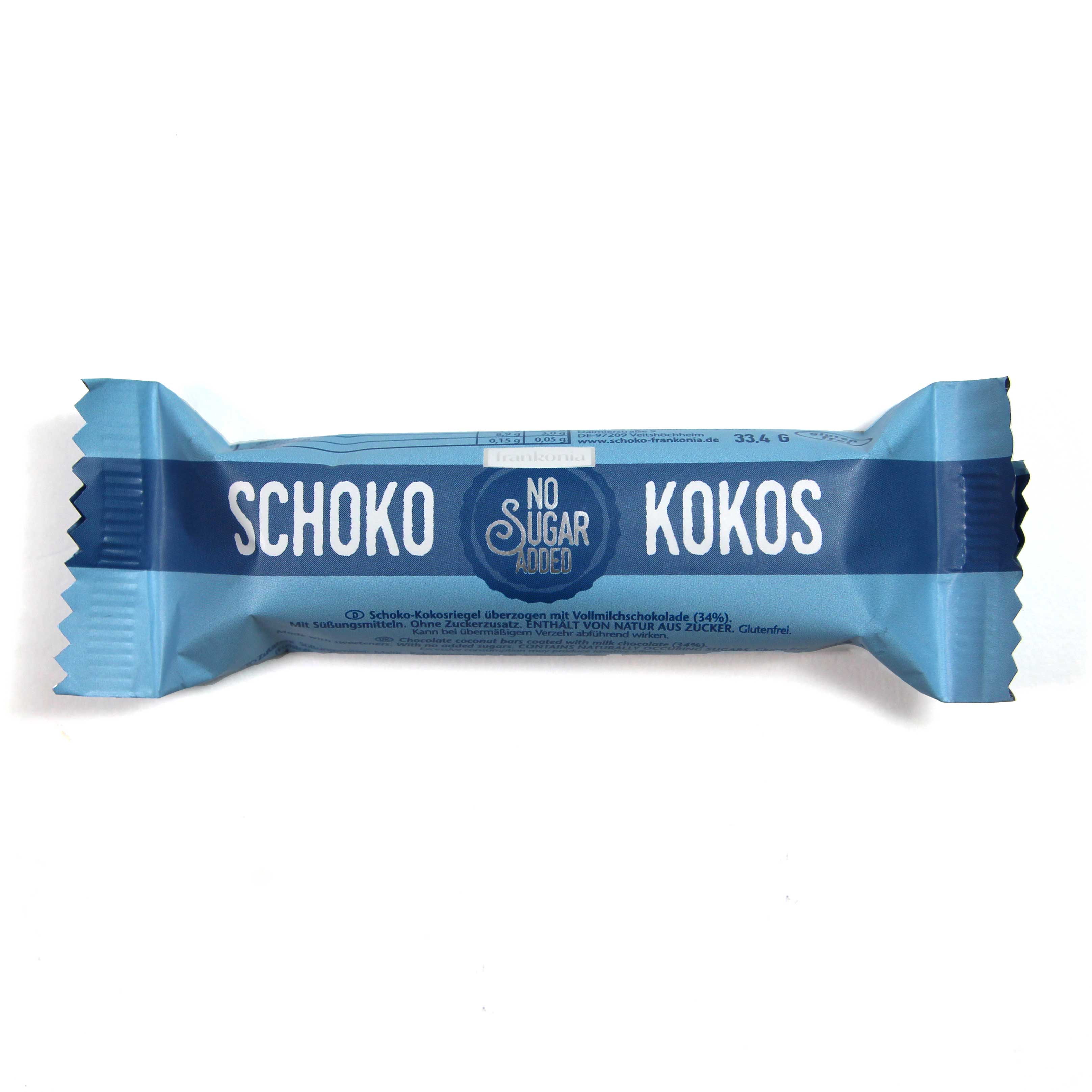 Schoko-Kokos Riegel - No Sugar Added Frankonia | Soulfood LowCarberia