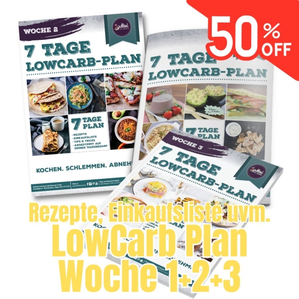 50% Rabatt!!! Low-Carb-Plan Woche 1+2+3 (gedruckte Hefte) von Soulfood LowCarberia
