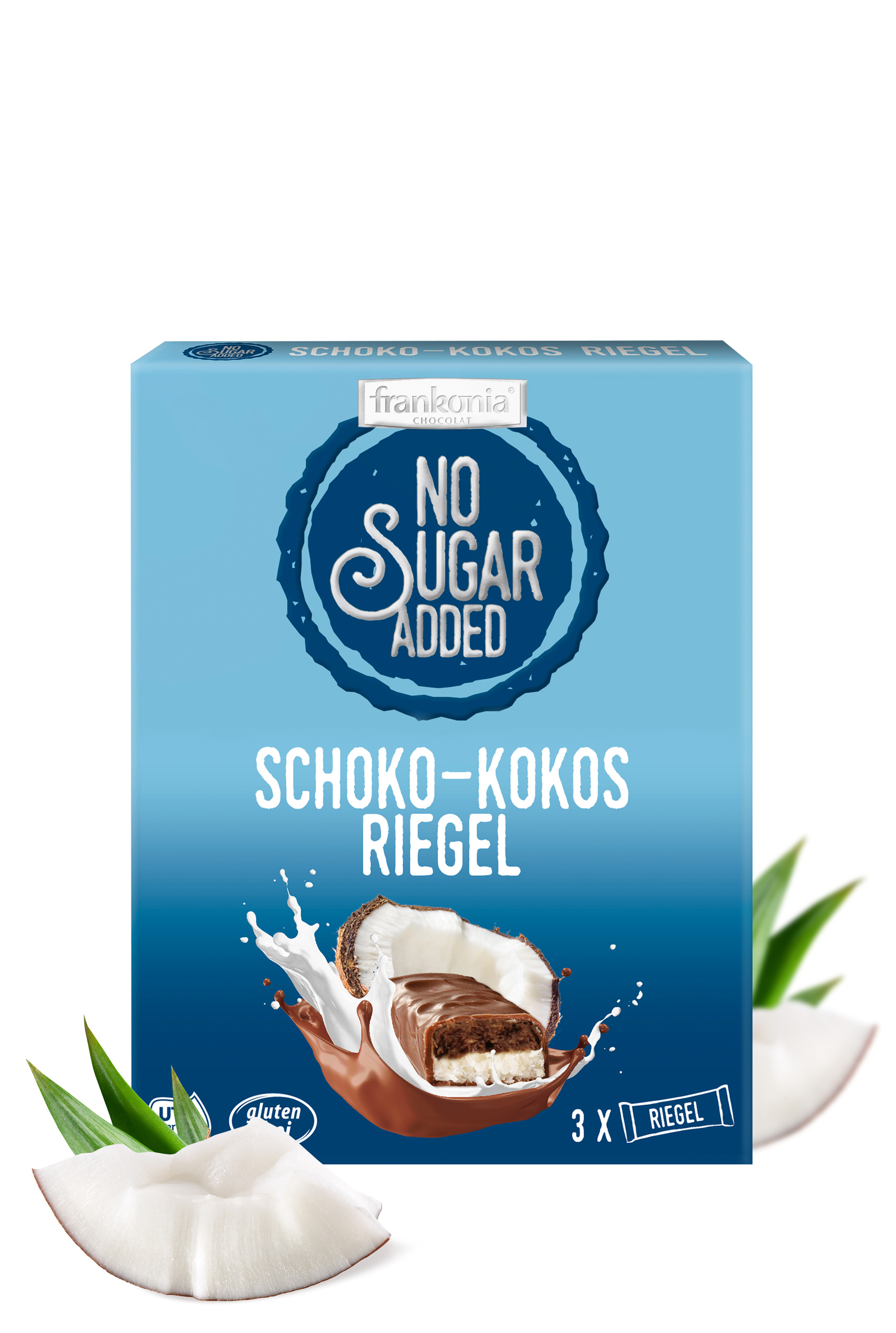 schoko kokos riegel no sugar added frankonia soulfood lowcarberia